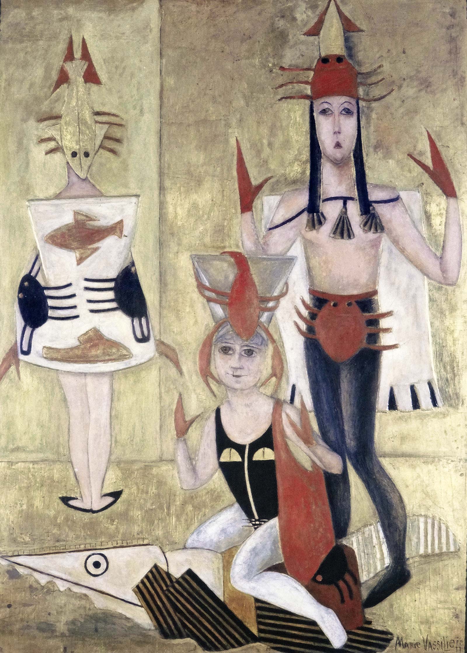 Jean Borlin et Marie Vassilieff dans les costumes du Homard Crabe par Vassilieff, 1924
